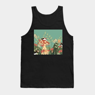 Beagle Mushroom Garden Tank Top